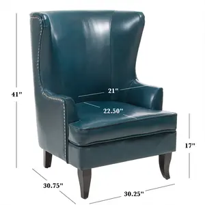 Бесплатная доставка в США, роскошная современная мебель для гостиной, кожаное кресло с высокой спинкой, акцентное кресло