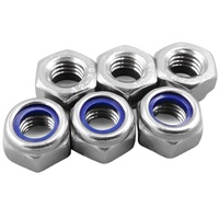 Écrous à insert nylon hexagonaux filetés à gauche M3-M16 en acier inoxydable 304 316 DIN 985, écrous de verrouillage Nylock