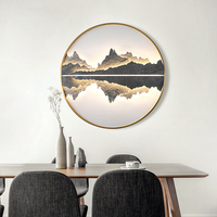 Ligne Tianshui, nouveau fond chinois, lampe de peinture murale, salon de thé, paysage zen, applique murale rock