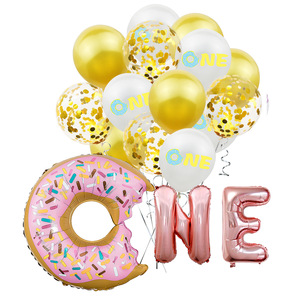 Ciambella a un palloncino in lattice <span class=keywords><strong>1</strong></span> <span class=keywords><strong>anno</strong></span>-battesimo bambino <span class=keywords><strong>1</strong></span> ° compleanno festa di compleanno decorazione palloncino per Baby Shower giocattoli - Product Image 3