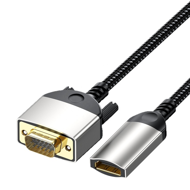 High Quality HDMI to VGA Female to Male Converter Adapter for PC Laptop Monitor Resolution 1080p/60Hz HDMI to VGA Audio Video