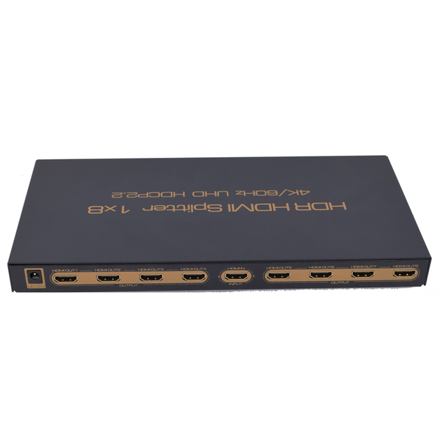 VCOM Metal Shell 2.0 Version HDMI Splitter 4K 60Hz 4Kx2K 1080P 3D 1 in 8 Out for 1 Computer to 8 Monitors
