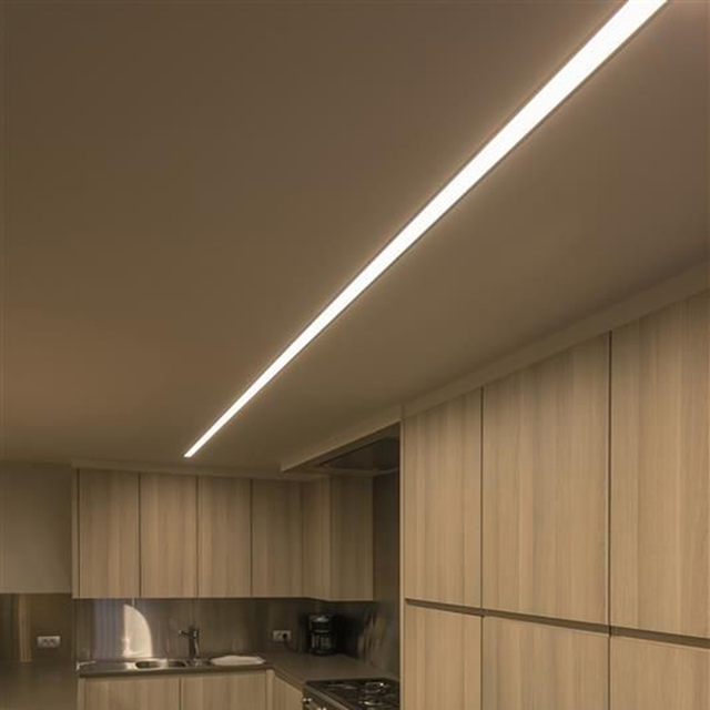 Linkable Aluminum Flush Mount LED Linear Ceiling Light for Office Dimmable 3000-6000K Color Temp