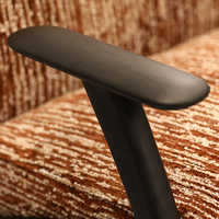 Fauteuil d'appoint de style Mid-Century, fauteuil rembourré avec structure en bois et pieds noirs pour salon