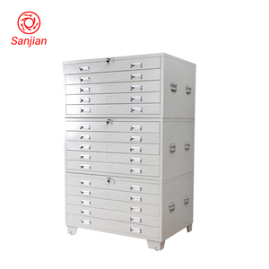 Aço design moderno totalmente montado móveis de escritório plano de metal plano 5 gavetas 3 camadas desenho mapa lixeira de armazenamento de aço - Product Image 4