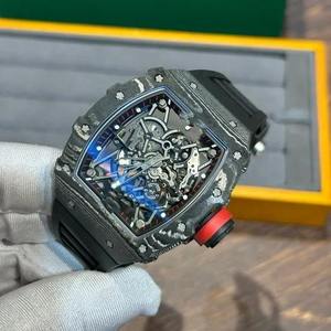 Reloj Automático de Lujo con Esfera Esqueleto y Tourbillon, Estilo RM 055, Caja de Titanio, con Alarma, Unisex, Correa de Goma de 20 mm - Product Image 3