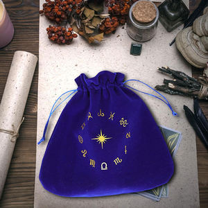 Sacs de tarot en flanelle à cordon avec symboles de disque de constellation-Sacs de divination en velours pour cartes <span class=keywords><strong>Oracle</strong></span>, dés, cristaux, <span class=keywords><strong>runes</strong></span> - Product Image 5
