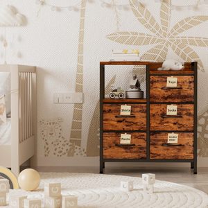 Meuble de rangement pliable multifonctionnel avec tiroirs en tissu et structure métallique pour salon - Product Image 5