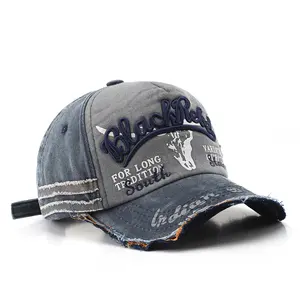 高品質の非構造化野球帽カスタム刺Embroideryロゴウォッシュドヴィンテージユーズド加工キャップ5パネル野球帽