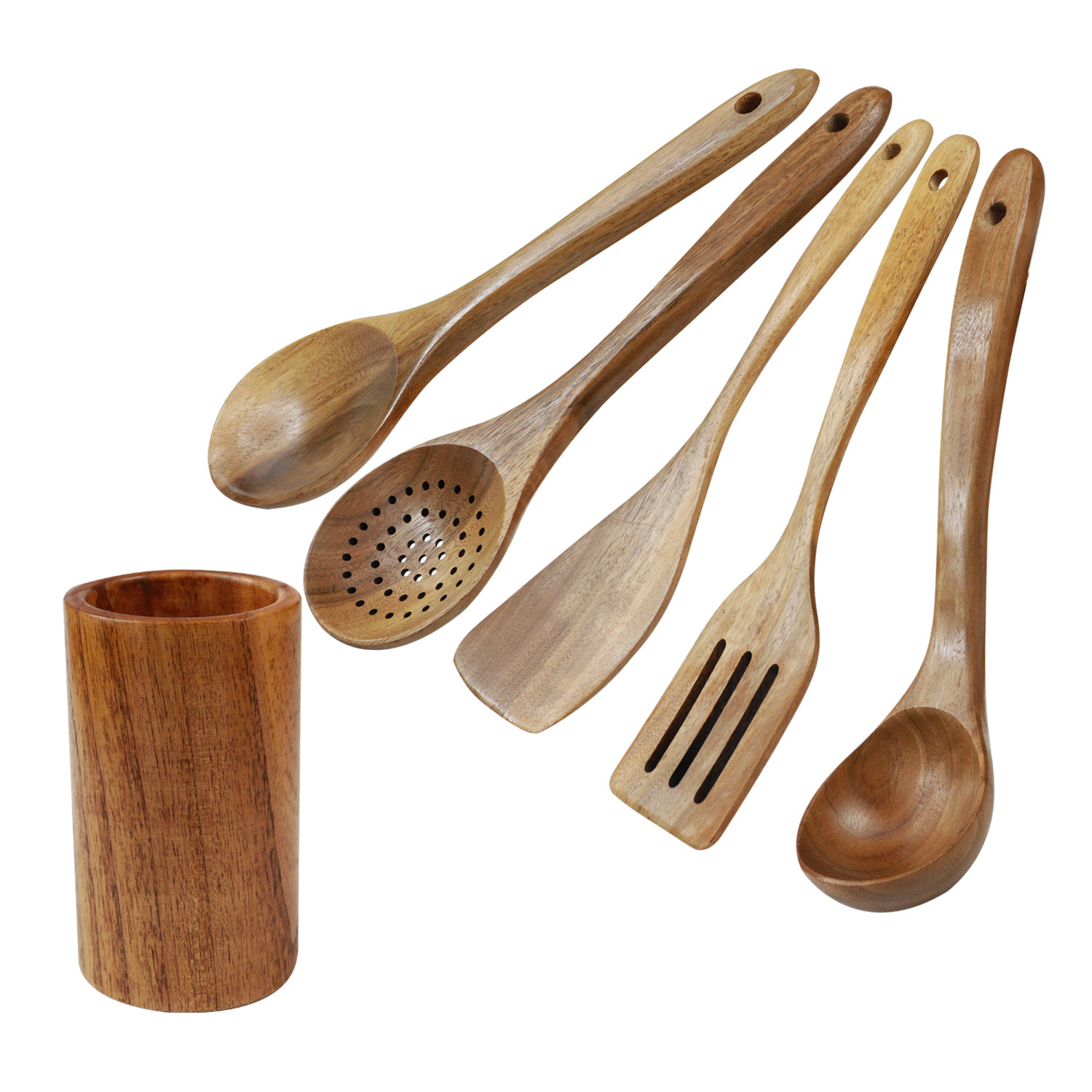 6 pièces en bois de teck