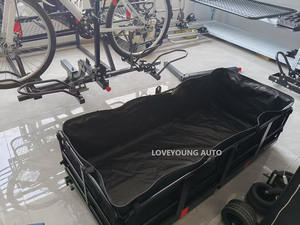 500lbs pliable voiture Camping voyage monté <span class=keywords><strong>à</strong></span> l'arrière voiture attelage panier <span class=keywords><strong>à</strong></span> bagages transporteur de marchandises avec quatre roues chariot portable - Product Image 3