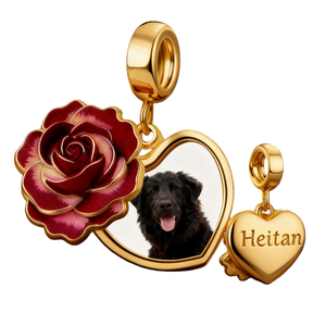 AIZL amore gioielli Laser nome personalizzato e foto rosa rossa ciondolo personalizzato foto cuore ciondolo collana - Product Image 1