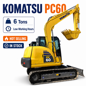 Mini-excavatrice d'occasion Komatsu PC60 de 6 tonnes, d'origine japonaise, à bon prix, pour l'agriculture et l'entretien routier, en stock avec CE EPA - Product Image 1
