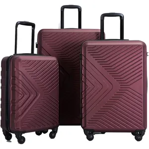 Pailox ABS léger durable 20 ''/24''/28 ''sacs à bagages avec roues pivotantes ensembles de valises 3 pièces avec serrure à combinaison tsa