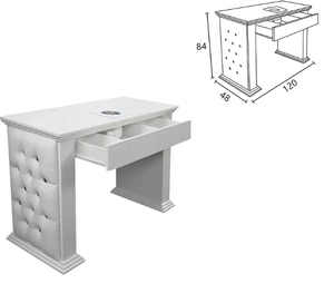 Mesa de uñas de madera de gran capacidad para manicura, muebles de salón de lujo directos de fábrica con múltiples cajones, <span class=keywords><strong>centro</strong></span> de peluquería y manicura - Product Image 4