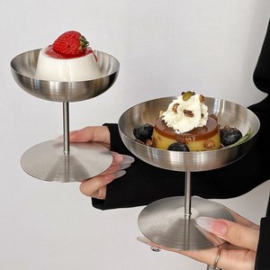 304 Paslanmaz Çelik Mat Dondurma İçecek Bardağı Uzun Tatlı Bardağı Milkshake Puding Meyve Salatası Kasesi - Product Image 1