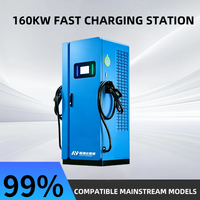 Chargeur rapide DC pour véhicules électriques 160 kW GB/T à double borne, sur pied, pour usage commercial en parking