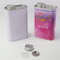 Boîte métallique carrée durable de 500 ml avec bouchon à vis, conteneur vide pour colle liquide, antirouille, vente en gros