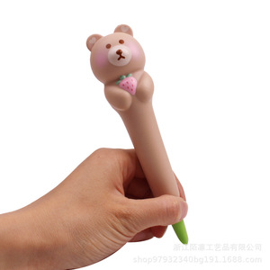 <b>Cute</b> Brown <b>Bear</b> Pen Cap PU Foam <b>Bear</b> Stationery Slow Rebound Stress Toy Gift - Product Image 4