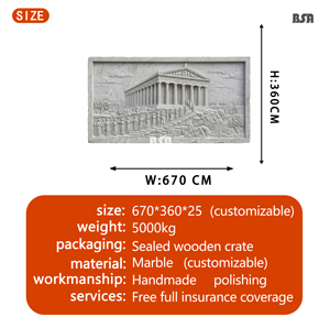 งานแกะสลักหินอ่อนพาร์เธนอนโบราณกรีกของ BSA รูปแกะสลักบนผนังหินอะโครโพลิสแห่งเอเธนส์ สำหรับตกแต่งวิลล่าและโรงแรม - Product Image 2