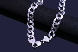 Collana da Uomo in Argento Puro 50cm Catena Maschile Larga 4 5 6 7 8 9 11 12mm Collana a Maglia Grossa per Uomini - Product Image 4