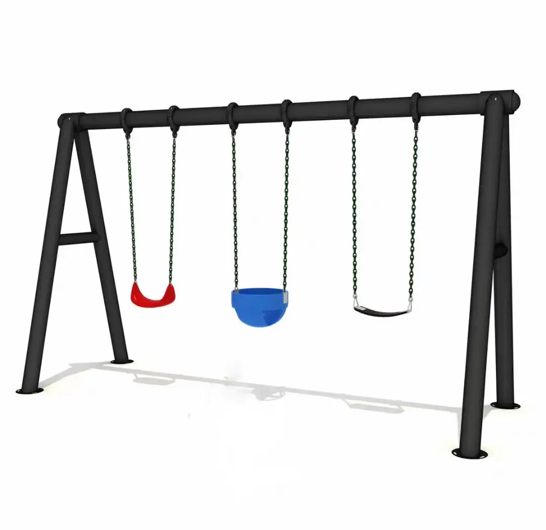 China BAIZHUO Manufacturer Supply High Quality Outdoor Playground Community Park Kids Long Chain Swings Equipment