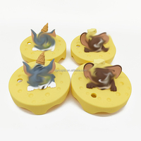 Couvre-pailles et couvercles de tasses en silicone 3D personnalisés en usine, motifs animaux mignons (chat/souris), réutilisables et écologiques