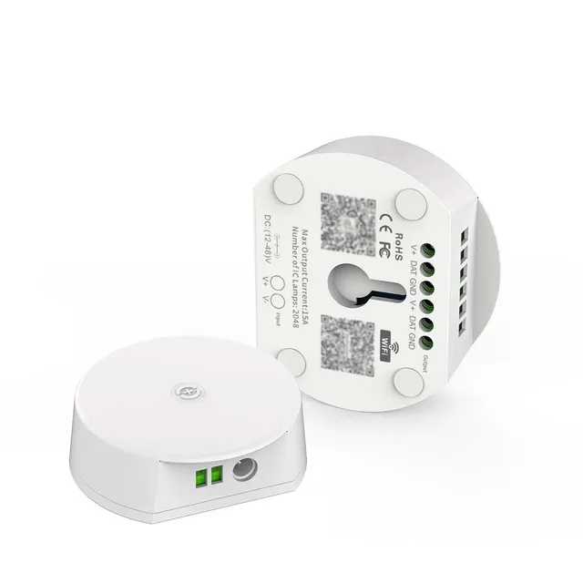 WiFi Smart APP SPI Pixel  Music Controller DC5V/DC12-48V 28Key Remote RGBIC LED Light Controller for WS2811 RGBW Pixel Strip