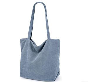 <b>Large</b> Capacity Reusable Corduroy Woven Shopping <b>Tote</b> <b>Bag</b> for Ladies Custom Logo Eco-Friendly Durable Canvas Material - Product Image 1