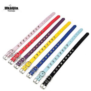 <span class=keywords><strong>Collar</strong></span> para mascotas de cuero sólido estilo hip-hop con remaches, cierre de hebilla anti-mordida y cascabeles para gatos y perros, venta al por mayor - Product Image 3