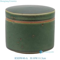 RXDW40-A Boîte à bonbons en céramique émaillée verte antique de Jingdezhen