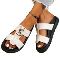 Sandales d'été compensées à bout ouvert pour femme, style claquettes, pour l'extérieur
