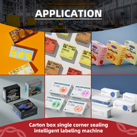 Machine d'étiquetage intelligente pour boîtes en carton à coin unique, précision d'étiquetage ±1,5 mm pour la production de cartons alimentaires et de produits chimiques quotidiens