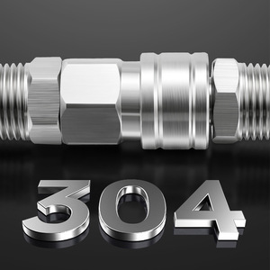 304 Stainless Steel <b>Quick</b> <b>Connector</b> Pneumatic Air Hose Male Female High Pressure Air Compressor Accessory - Product Image 1