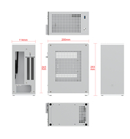 Boîtier PC Mini-ITX Micro ITX couleur argent, entièrement en alliage d'aluminium, pour jeux, avec alimentation, service OEM ODM