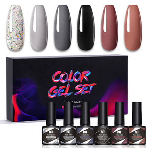 Nee Jolie Cross-Border nueva venta al por mayor 6-Color Nail Gel Set UV fototerapia Gel Base Coat Top Coat Nail Paint Box Set de larga duración - Product Image 6