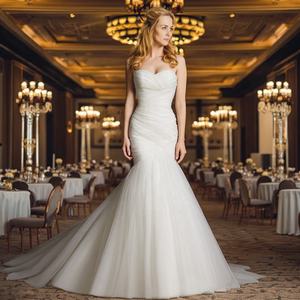 Sıcak Satış Modern Büyük Beden Dantel Denizkızı Gelinlik Straplez Dar Kesim Yerlere Kadar Dantel Bağcıklı Sırtlı Hamile Dostu Gelinlik - Product Image 3