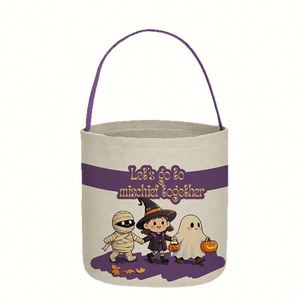 Bolsas de Regalo de Halloween con Logotipo Personalizado, Cestas de Calabazas, Decoraciones para Fiestas, Cestas Cilíndricas de Tela para Interiores, Venta al Por Mayor - Product Image 4