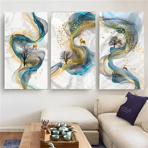 Leinwandbilder Home Decor Frame Print Poster Kunst Bild Wand dekoration Gedruckt 1 Panel Modernes Wohnzimmer Goldfolie blatt