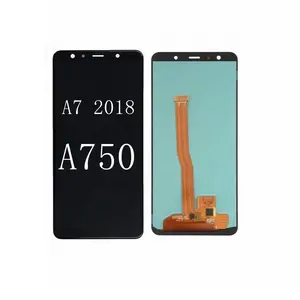 Layar Lcd Ponsel Asli Super Amoled untuk Samsung A7 2018 A750 Lcd untuk Galaxy A750F Layar Lcd Layar Sentuh Digitizer Assembly