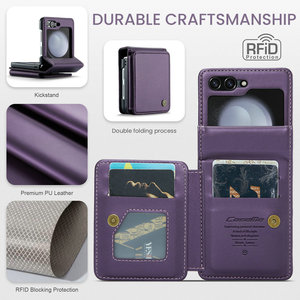 Étui de téléphone portable CaseMe pour <span class=keywords><strong>Samsung</strong></span> <span class=keywords><strong>Galaxy</strong></span> Z <span class=keywords><strong>Flip</strong></span> 5 Étui de protection RFID en cuir pour téléphone portable et poignet pour <span class=keywords><strong>Samsung</strong></span> Z <span class=keywords><strong>Flip</strong></span> 5 - Product Image 3