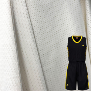 Tissu de sport à oeillets en maille pour vêtements de <span class=keywords><strong>basket</strong></span>-ball respirant 95% polyester 5% spandex tricoté par sublimation imprimé - Product Image 1