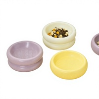 Bol d'eau et de nourriture pour chat en céramique moderne, surélevé et incliné pour la protection du cou, sans plomb, non toxique, en porcelaine, étanche, vente en gros
