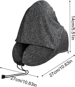 Oreiller cervical en forme de U pour sweat à capuche, en mousse à mémoire de forme, en polyester, pour voyage, adulte, soulagement des douleurs aux épaules en avion, lavable - Product Image 2