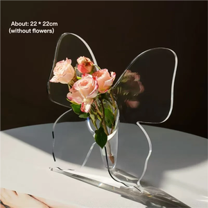 Lọ hoa bướm acrylic Art Deco trong suốt, trang trí nhà hiện đại, trang trí phòng khách phòng ngủ, chống thấm nước, kích thước lớn - Product Image 5