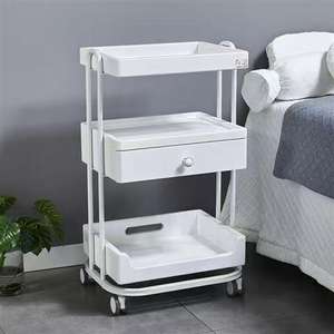 Chariot de salon de coiffure en métal doré et blanc pour extensions de cheveux, équipement de salon de beauté, coiffure - Product Image 2