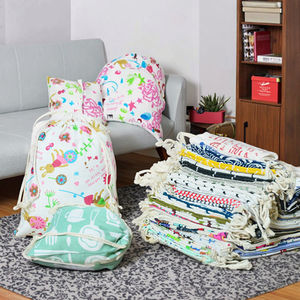 低成本促销储存袋批发定制优质纯棉帆布面料抽绳袋 - Product Image 4