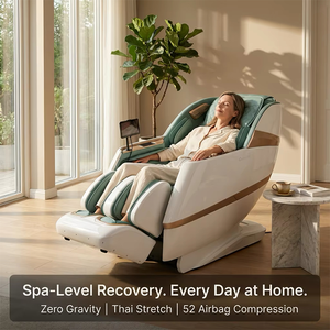 OYEAL Nouveau Fauteuil Shiatsu de Luxe Moderne à Gravité Zéro 3D Vert avec Rouleaux de Massage des Pieds et Rail SL Long - Product Image 4