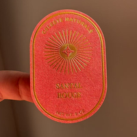 Bougies personnalisées en vinyle avec estampage à chaud de qualité, pots de parfum en gros, logo de marque cosmétique en relief, feuille d'or imperméable
