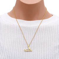 LC028 Collier à breloques en plaqué or Carte d'Haïti Collier en acier inoxydable pour femmes et filles